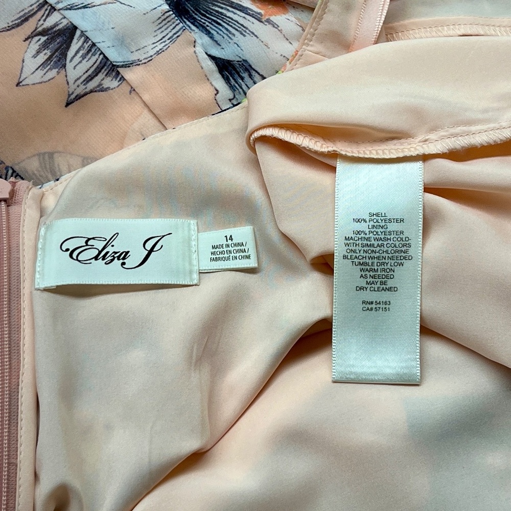 Eliza J Floral Ruffle High Low Dress Blush Size 14 - Picture 8 of 10